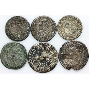Austria, Bohemia, set of silver coins from 1664-1721, (6 pieces)