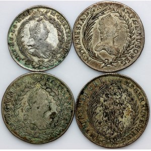 Autriche, ensemble de pièces d'argent datant de 1756 à 1778 (4 pièces)