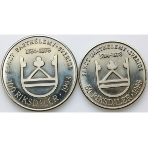 Saint-Barthélemy, coin set from 1988-1993, (2 pieces)