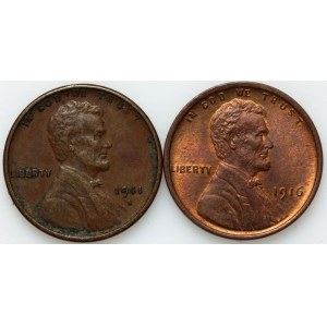 États-Unis d'Amérique, série de pièces de 1 cent de 1911 à 1916, Lincoln (2 pièces)