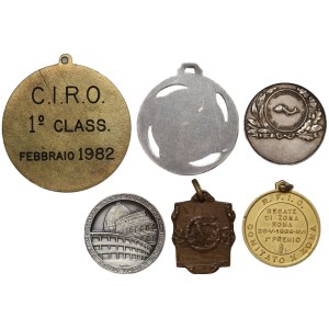 World, set of sports-themed medals, (6 pieces)