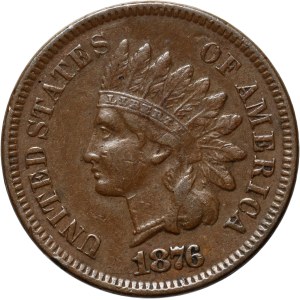 United States of America, Cent 1876, Indian Head