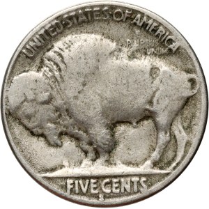 United States of America, 5 Cents 1918 S, San Francisco, Buffalo Nickel