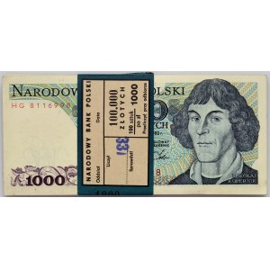 People's Republic of Poland, 1,000 zlotys, June 1, 1982, HG series, bank bundle