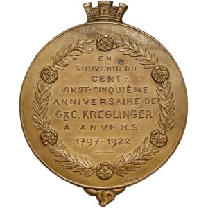 Belgium, Jubilee Medal 1922, 125th anniversary of the founding of the Belgian trading company G. &amp; C. Kreglinger