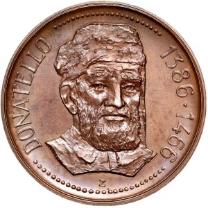 Italy, medal from 1966, 500th anniversary of the death of the sculptor Donatello