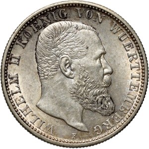 Germany, Württemberg, Wilhelm II, 2 Mark 1914 F, Stuttgart