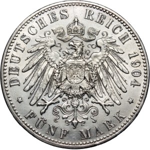 Germany, Mecklenburg-Schwerin, 5 Mark 1904 A, Berlin, Wedding of Prince Frederick Francis IV