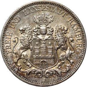 Germany, Hamburg, 5 Mark 1913 J