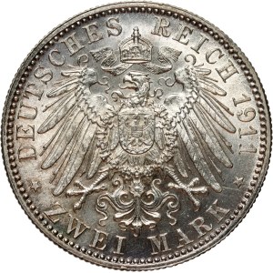 Deutschland, Bayern, 2 Mark 1911 D, München, 90. Geburtstag von Luitpold