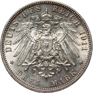 Germany, Hamburg, 3 Mark 1911 J