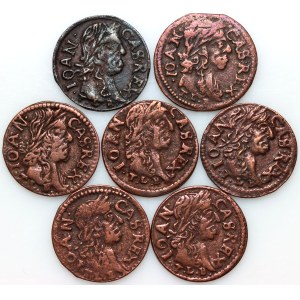John II Casimir, set of szelągs (boratynki), Ujazdów (7 pieces)