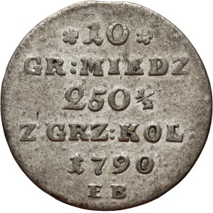 Stanisław August Poniatowski, 10 groszy miedziane 1790 EB, Warszawa