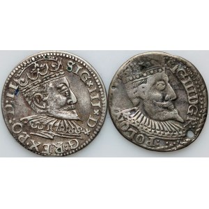 Sigismund III Vasa, set of trojaks from 1595–1598 (2 pieces)