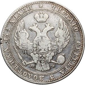 Russian Partition, Nicholas I, 3/4 ruble = 5 zlotych, 1837 MW, Warsaw