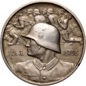 Deutschland, Medaille aus dem Jahr 1935, Zum Gedenken an die Einführung der allgemeinen Wehrpflicht