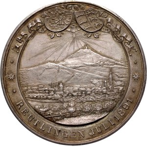 Germany, Württemberg, shooting medal from 1891, 13th Shooting Competition in Reutlingen
