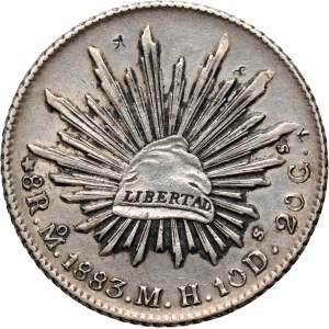 Mexico, 8 Reales 1883 Mo MH, Mexico, countermarks