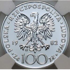 People's Republic of Poland, 100 zlotych, 1982, Valcambi, John Paul II, standard stamp