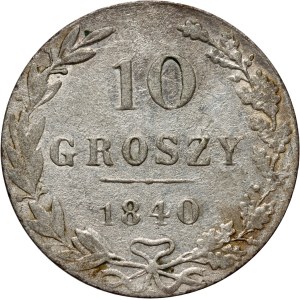 Russian Partition, Nicholas I, 10 groszy, 1840 MW, Warsaw