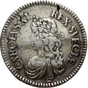 Sweden, Charles XI, 2 Mark 1667 AK, Stockholm