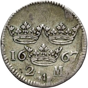 Sweden, Charles XI, 2 Mark 1667 AK, Stockholm