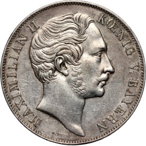 Germany, Bavaria, Maximilian II Joseph, 2 Gulden 1855, Munich, Statue of the Virgin Mary