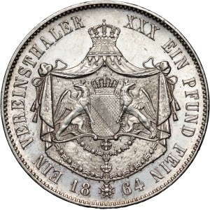 Germany, Baden, Frederick I, Vereinsthaler 1864, Karlsruhe