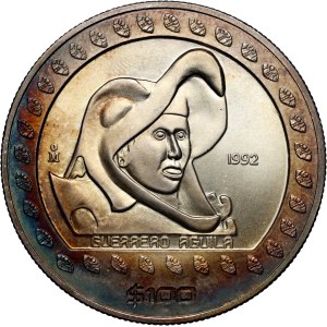 Mexico, 100 Pesos 1992, Guerrero Aguila, ounce of silver