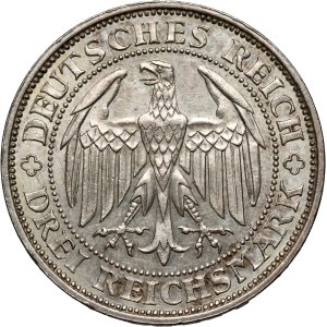 Germany, Weimar Republic, 3 Mark 1929 E, Muldenhütten, 1000th anniversary of Meissen