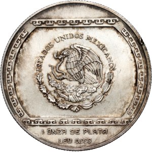 Mexico, 5 pesos 1993, Bajorrelieve Del Tajin, ounce of silver