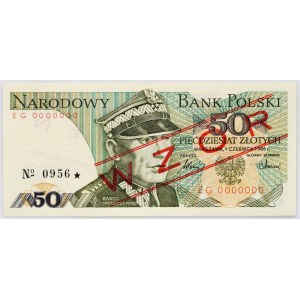 People's Republic of Poland, 50 złotych, June 1, 1986, Sample, No. 0956, EG series