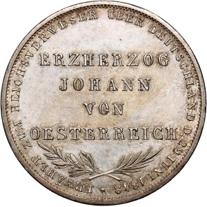 Germany, Frankfurt, 2 Gulden 1848, Johann von Oesterreich