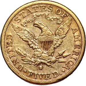 United States of America, 5 Dollars 1887 S, San Francisco