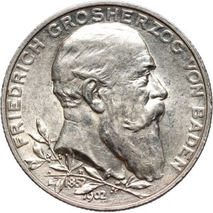 Germany, Baden, Frederick I, 2 Mark 1902 G, Karlsruhe, 50th anniversary of reign
