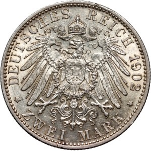 Germany, Baden, Frederick I, 2 Mark 1902 G, Karlsruhe, 50th anniversary of reign
