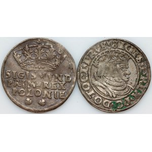 Sigismund I. der Alte, Groschen-Set aus den Jahren 1531–1545 (2 Stück)