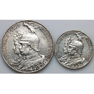 Germany, Prussia, Wilhelm II, coin set from 1901, Berlin, 200th anniversary of the Kingdom of Prussia, (2 pieces)