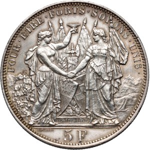 Switzerland, 5 Francs (Shooting Thaler) 1876, Bern, Federal Shooting Festival in Lausanne