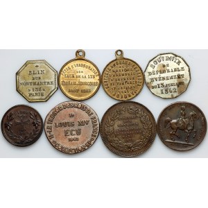France, lot de jetons et de médailles (8 pièces)