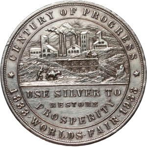 United States of America, 1933 World's Fair - Century of Progress Medal, So-Called Dollar, 1 ounce silver