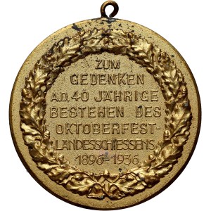Germany, Bayern, Shooting Medal from 1936, 40th anniversary of the national Oktoberfest shooting competition