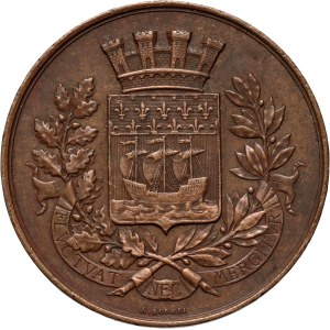 Frankreich, Wohltätigkeitsmedaille aus dem Jahr 1875, Bureau De Bienfaisance