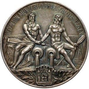 Germany, Medal from 1921, Opening of the new port in Aschaffenburg am Main