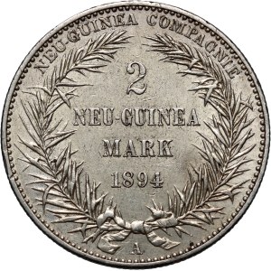 Germany, German New Guinea, Wilhelm II, 2 Mark 1894 A, Berlin, Bird of Paradise