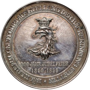 Pomorze, Szczecin, medal nagrodowy z 1899 roku, 500-lecie Cechu Piekarzy