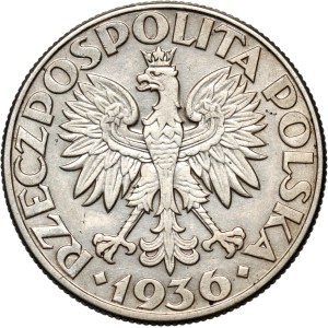 Second Polish Republic, 5 zlotych, 1936, Warsaw, Sailing Ship