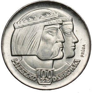 Volksrepublik Polen, 100 Złoty 1966, Mieszko und Dąbrówka, PROBE, Silber
