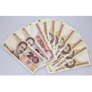 People's Republic of Poland, set of 20–500 zlotych banknotes, 1982–86 (10 pieces)