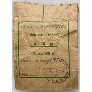 PRL, 10 groszy 1985, oryginalny worek menniczy